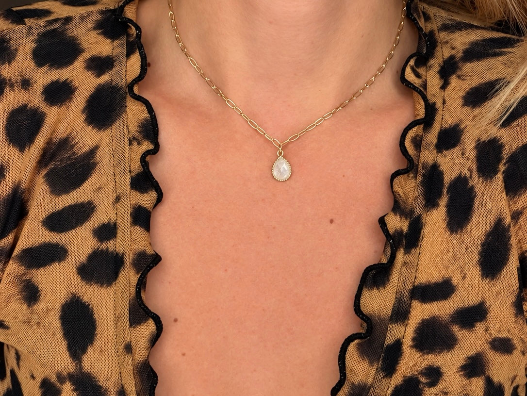 Moonstone Drop Necklace