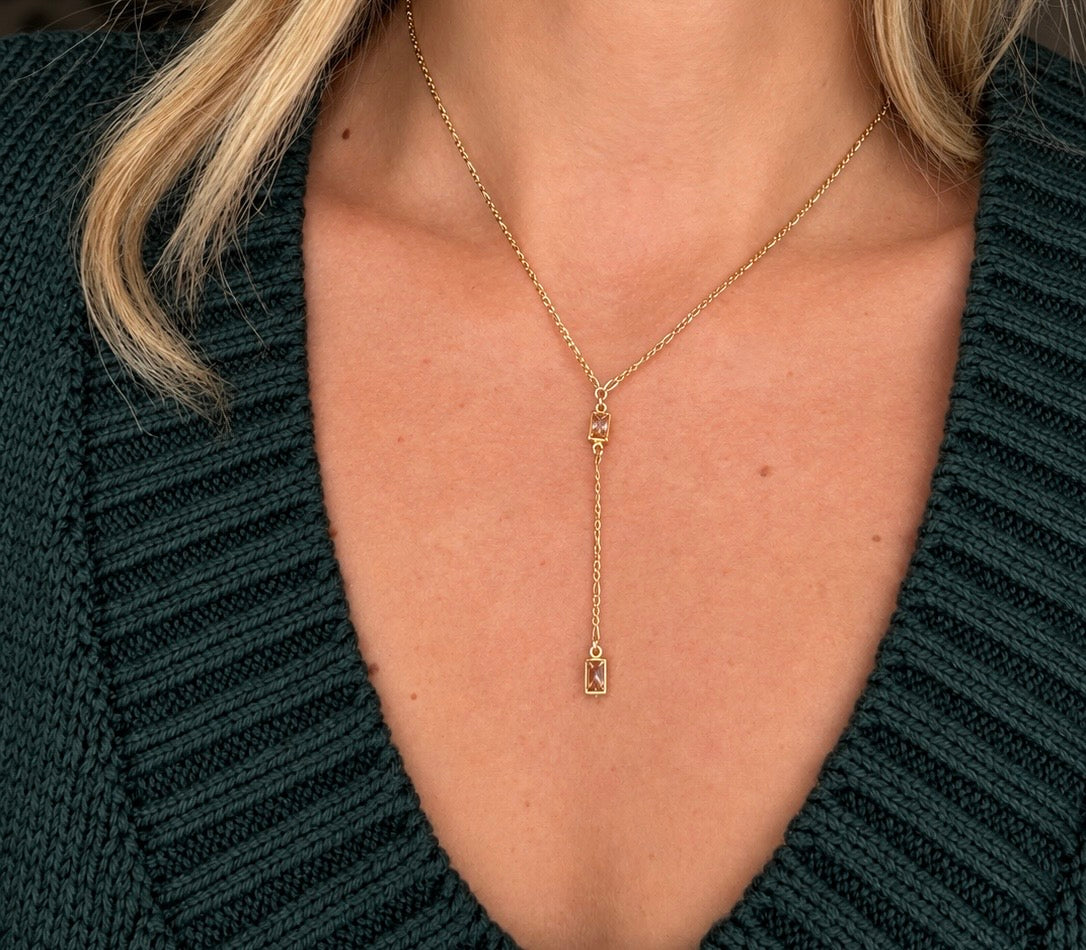 Rectangle Citrine Necklace