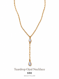 Teardrop Opal Necklace on a clean white background